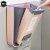 Boxes Kitchen Wallmounted Folding Trash Can Household Cabinet Hanging Storage Trash Basket Creative Classification Hanging Trash Can