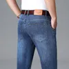 spring Summer 2023 Men Regular Fit Thin Light Blue Jeans Busin Fi Casual Stretch Straight-leg Trousers Male Brand Pants o3uN#