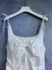 Designer Dress 2024 Summer New European Women's White Lace Embroidered Suspended Dress