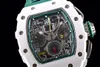 2024 NEW KVFRM011 WATCH CARBON FIBER ERGOMOCIC DESIGN BRUSHED SURFECE 7750タイミングメカニカル運動スーパーラミナスサファイアガラス