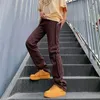 2023 Design fresco con cerniera posteriore Vintage Marrone Dritto Jeans da uomo Pantaloni Y2K Abbigliamento Donna Hip Hop Cott Lg Pantaloni Ropa Hombre b8vw #