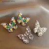 Fascino squisito colorato zircone orecchini di cristallo per le donne brillanti orecchini a farfalla giovane ragazza festa gioielli da sposa regali Y240328