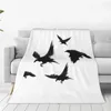 Blankets Murder Of Crows Fleece Portable Throw Blanket Sofa For Couch Bedding Office Throws Bedspread Quilt
