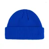 Berets Unisex Herbst Winter Solide Acryl Verlängert Melone Peel Beanies Hut Für Frauen Männer Doppel Nadel Outdoor Warme Kalte Kappen YC4