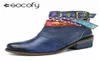 Socofy Stivali da donna in vera pelle Vintage Stivaletti Bohemian Scarpe da donna Cerniera Tacco basso Scarpe da donna Donna Botas Mujer 2010201470556