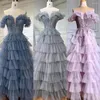 Party Dresses Serene Hill 2024 Lilac A-Line Off Shoulder Evening Prom Puffy Blue Ball Gowns for Women Wedding Gla71414