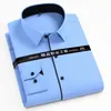 new in shirt plus size lg-sleeve shirts for men solid slim fit formal shirt 40%cott office tops big size busin clothes g2pd#