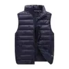 Hiver hommes canard vers le bas gilet manteau ultraléger manches bouffantes veste Fi col montant coupe-vent canard vers le bas gilet G1bZ #