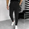 Pantaloni casual da uomo autunno e inverno Waffle Pantaloni da jogging in vita elastica Pantaloni da uomo grigi neri P3vR #