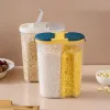 Bocaux Cuisine transparent conservation des aliments pot scellé avec couvercle, double compartiment en plastique compartiment à céréales stockage des produits secs