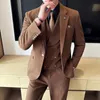 4xl 5XLBlazer+Vest+Trousers Men's Elegant Fi Busin A Variety of Gentlemen Casual Formal Woolen Suit Three-piece Suit l1y1#