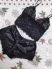 Vêtements de nuit pour femmes, taille S-3XL, Lingerie, pyjama sexy, transparent, sans manches, haut léger, short en soie, pantalon en dentelle, ensemble 2024, sous-vêtements