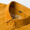 6xl 7XL Autumn Winter 100% Cott Solid Corduroy Large Lg Sleeve Men's Shirt Fi Busin Casual No Ir High Quality L6iV#