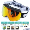 Gogle narciarskie z magnetyczną podwójną warstwą spolaryzowaną soczewki narciarskie anty-fog UV400 Snowboard Mężczyźni Kobiety okulary okulary upuszczanie sporty o otuyy