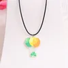 Chaînes colorées ballon bière acrylique pendentif collier pour femmes filles couleur verte créative géométrique festival boucles d'oreilles cadeaux