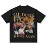 T-shirt de créateur pour hommes Polo Hip Hop King von T-shirt à manches courtes à manches longues avec petit col rond de coton pur