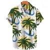 Men's Casual Shirts Summer Hawaiian Flower Shirt Printing Korean Fashion Short Sleeve Size Plus Sale Imported Clothing Floral