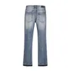 Ctrast Colore Foro Wed Blue Jeans per uomo Streetwear Pantaloni larghi strappati a zampa d'elefante Pantaloni sfilacciati retrò casual in denim oversize 534x #