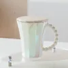 Muggar keramik mugg enkelhet solid design stil pärla hanterar kaffekopp drinkware kök praktisk miljövänlig produkt