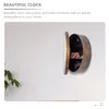 Zegary ścienne retro bezpieczny dekoracje domu wycisze wisząca sypialnia biuro vintage dekoracyjne plastikowe okrągłe okrągłe kształty
