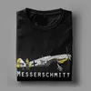 engraçado Merschmitt BF 109 T-Shirt para Homens Cott Camisetas Avião de Combate WW2 Guerra Piloto Avião Avião Tees 4XL 5XL Roupas 089l #