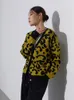 dushu 30.4% Women V-Neck Knitting Cardigans Fi Leopard Women Sweater Cardigan Drop Sleeve Commuter Loose Warm Tops Z3Dh#