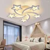 Luzes de teto nórdico estrela designer lâmpada quarto do miúdo lustre cabeceira com controle remoto escurecimento casa decoração interior lustre