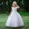 Princess White Wine Pink Jewel Applique Girl's Birthday/Party Dresses Girl's Pageant Dresses Flower Girl Dresses Girls Everyday kjolar Kids 'Wear SZ 2-10 D328244