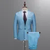 Nya designer för män Slim Butt Pure Color Dr Host Show Jacket Pant Formal Blazer Suit Plus Size Homme 2021 O6W#