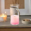 Portacandele Coppa in vetro Cilindro trasparente per candele a colonna Copertura decorativa Tonalità rotonde antivento