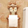Cute Cartoon Deer Toilet Paper Holders Creative Animal Wall Mounted Hanging Roll Paper Shelf Bathroom Tissue Box Storage Rack 240328