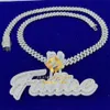 GRA -certifikat Dubbelskiktade Sier -smycken isade ut Hip Hop White Gold Plated VVS1 Moissanite Letter Namn Pendant