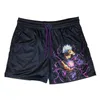 Anime Shorts Homens Manga Esportes Ginásio Fitness Impressão 3D Malha Seca Rápida Placa Oversized 240315