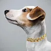 개 목걸이 가죽 끈 칼라 목 장식 장식 체인 목걸이 금속 아연 합금 금 세련