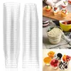 Disposable Cups Straws 30/50X Cake DIY Reusable Pudding Boxes Dessert Muffin Cup Round Plastic Transparent Cupcake