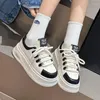 Casual Shoes äkta läder Kvinnor brädet tjocka ensamma lätta platthöjda plyschplattform sneakers zapatos para mujeres