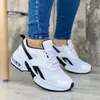 Casual Schoenen Damesmode Effen Kleur Lace Up Sneakers Mesh Ademend Plus Size Platform Zapatillas De Mujer 2024