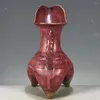 Vases County Porcelain Kiln Glazed Red Corner Cup Vase Flower Arrangement Decoration Chinese Style Collection