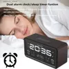 Alto-falantes portáteis W20B Display LCD Digital DAB / FM Alto-falante sem fio Home Wooden Desktop Bluetooth 5.0 Dual Alarm Clock Radio Speaker Q240328