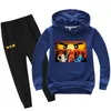 214 Lente Herfst Kinderkleding Sets Kinderkleding Baby Jongens Hoodies Broek 2 Stuks Set Trainingspak Anime Uitloper Jas 240328