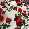 Tecido bom 4 lado estiramento vestido tecido algodão/elastano tecido de malha rosa vermelha flor impressão tecido diy costura roupas esportivas tshirt