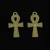 34 pièces breloques en alliage de Zinc plaqué Bronze Antique symbole de vie ankh égyptien breloques pour la fabrication de bijoux pendentifs faits à la main bricolage 38 21mm232x