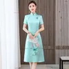 Abbigliamento etnico 2024 Abiti vintage cinesi Matrimonio Cheongsam Fiore nazionale Ricamo Banchetto Qipao Abito da sera elegante orientale