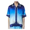 Neues Produkt Casablanca 24ss Designer-Freizeithemd aus Seide, locker, vielseitig, für Männer und Frauen, Hawaii, Strand, Sommer, kurzärmeliges Hemd, trendige Tops von Casablanca
