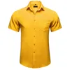 summer Solid Short Sleeve Shirt Red White Yellow Turn-down Collar Casual Beach Style Casual Streetwear Men Clothing T shirt W7tV#