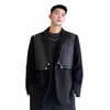 autumn Winter Removable Vest Blazer Men Harajuku Streetwear Loose Casual Woolen Blazer Coat Man Trend Fi Suit Jacket b7eR#