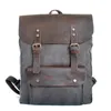 Moda mochila de lona de couro dos homens mochila saco de escola militar feminino mochila masculino bagpack 240323