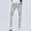 Lente Mannen Retro Skinny Jeans Broek Gaten Slanke Stijlvolle Goede Kwaliteit Mannelijke Effen Cott Denim Broek Voor Mannen Y0U1 #