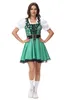 Halen Giorno di San Patrizio Irlandese Lucky Clover Goblin Coppia Costume Germania Oktoberfest Bavarese Beer Girl Cameriera Cosplay Dr n8zO #