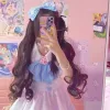 new Super Cute Pink Blue Maid Dr Cosplay Daily Cute Ladies Tower Dr for Girls c82J#